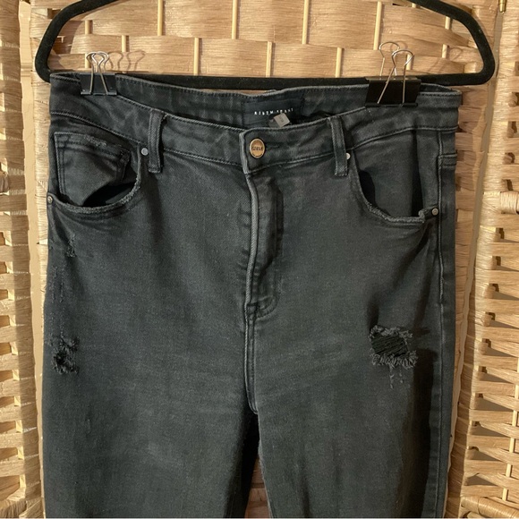 Risen Black Distressed Flare Jeans - Picture 8 of 14